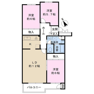 津田沼グリーンハイツ１０号棟の間取図