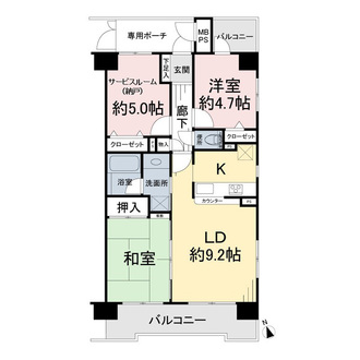 ライオンズマンション常盤平さくら通りの間取図