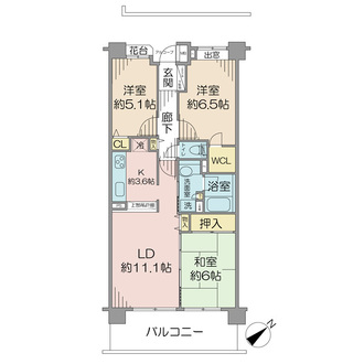 コスモ下総中山の間取図