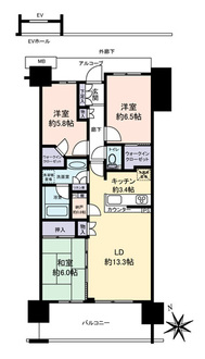 オーベルグランディオ千住大橋の間取図