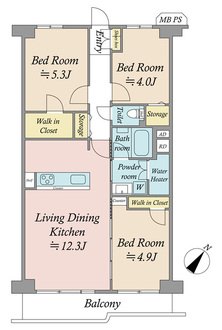 日商岩井第二鶴見マンションの間取図