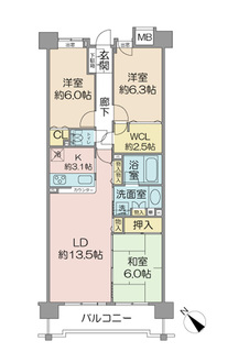 クレストフォルム市川ウイングステージの間取図