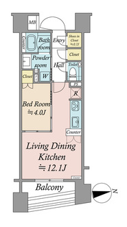 パークホームズ上野の間取図