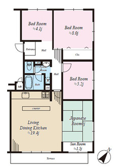 百合ヶ丘サニーフラットの間取図
