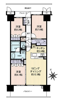 グランマークスツインフォート　Ｂ棟の間取図