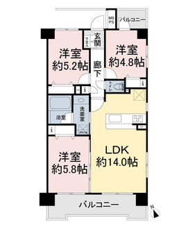 ライオンズマンション常盤平さくら通りの間取図