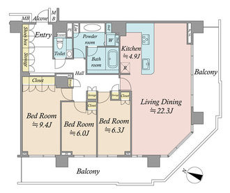 ザ・ヨコハマタワーズの間取図