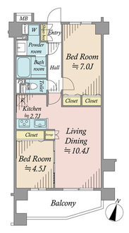 パレステージ三ツ沢上町の間取図