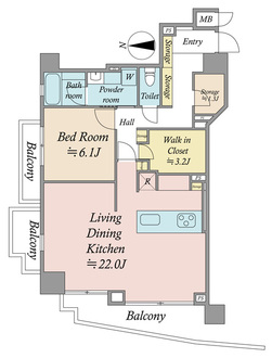 イトーピア広尾ヒルズクローチェの間取図