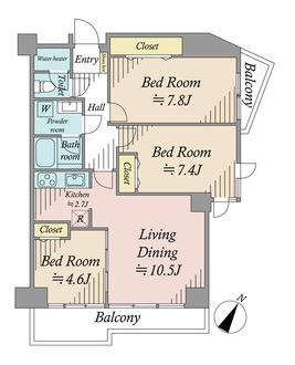明大前グランドハイツの間取図