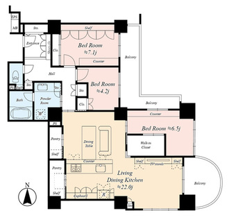 シテヌーブ北千住３０の間取図