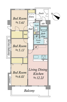 エンゼルブレッサ鶴見汐入の間取図