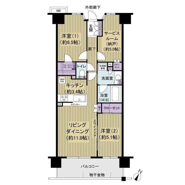 プレイズ船橋北習志野の間取図
