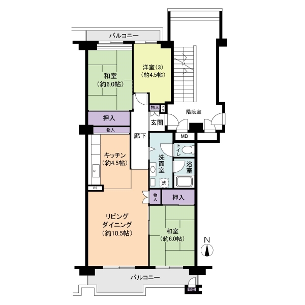 清新南ハイツ１２号棟の間取図