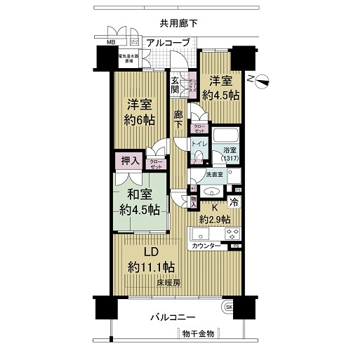 西九条アーバンコンフォートの間取図