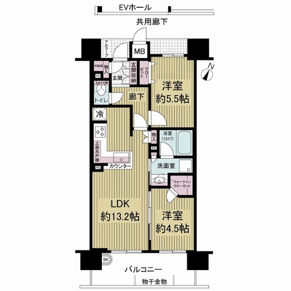 プレサンスロジェ弁天町の間取図