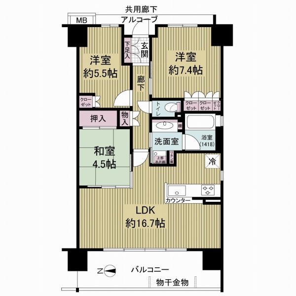 ウエリス相川駅前の間取図