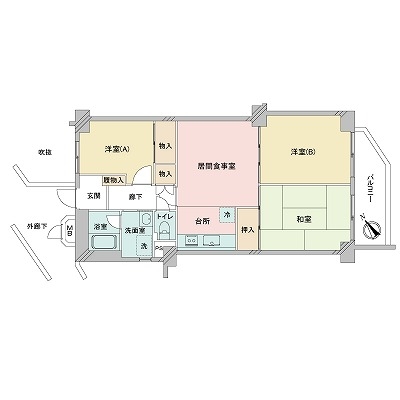 保谷マンション2号棟の間取図
