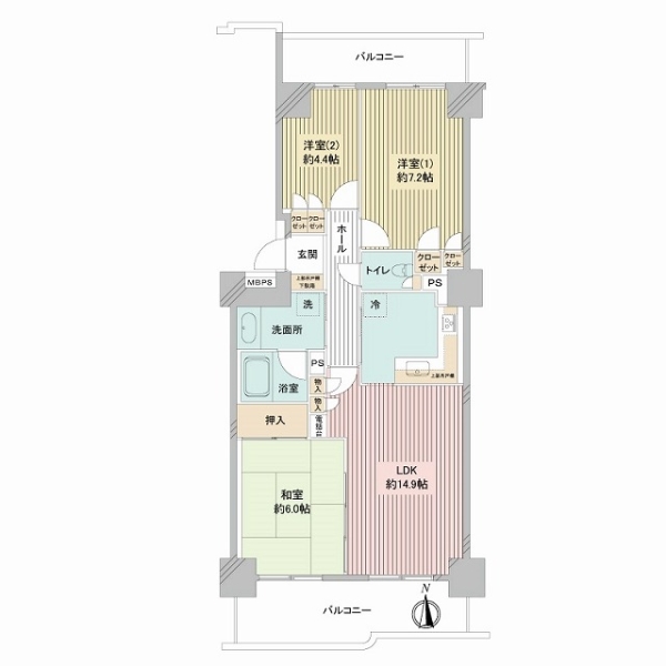 ベルヴィル大宮Ａの間取図