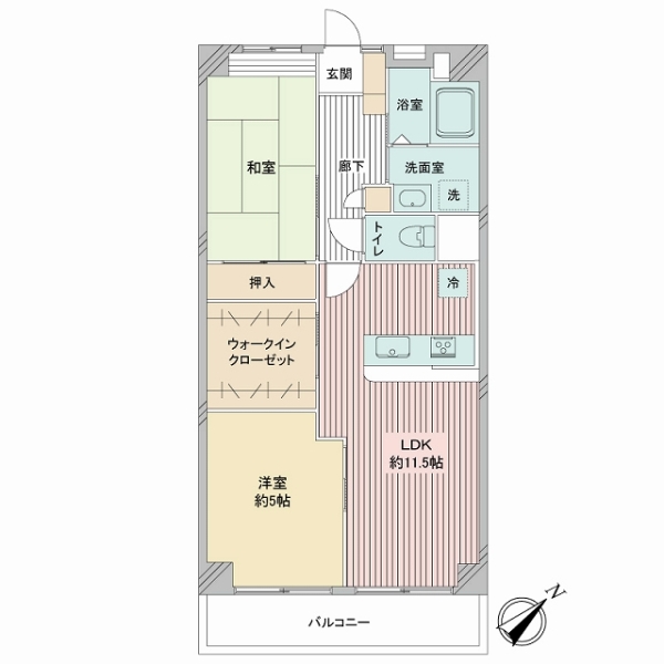 カネボウ川口グリーンマンションＢ棟の間取図