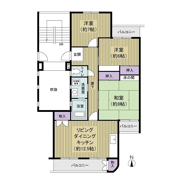 新檜尾台第４次住宅２０号棟の間取図