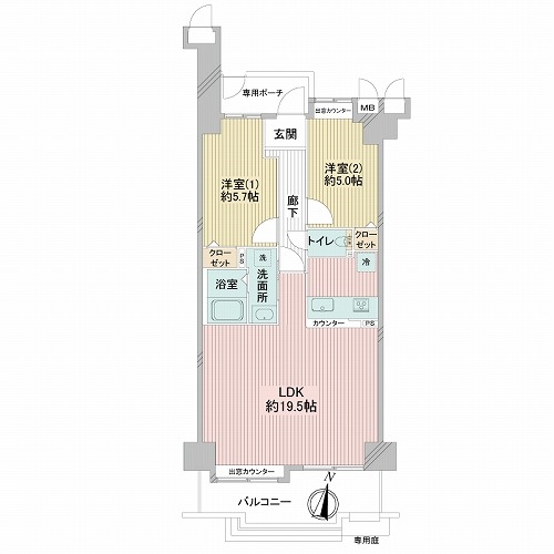 マイシテイ伊丹弐番館の間取図