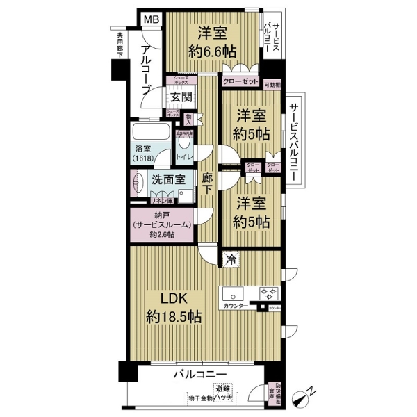 レ・ジェイド西宮北口樋ノ口町の間取図