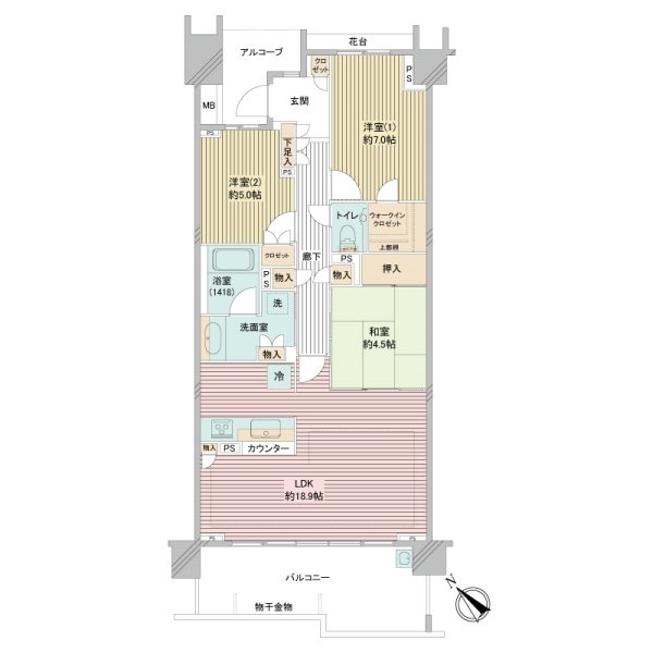グランドメゾン東戸塚７番館の間取図