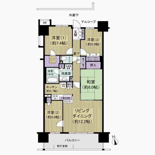 ユトリシア参番街の間取図