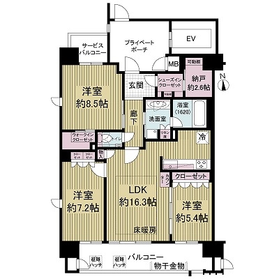 ブランシエラ天王寺真田山の間取図