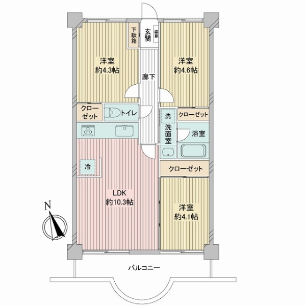 ソルシェ武蔵浦和の間取図