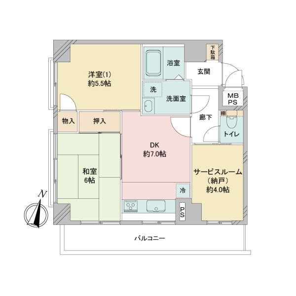 ふじやエンゼルハイム川崎第６の間取図