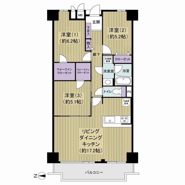 仙台堀公園ハイツの間取図