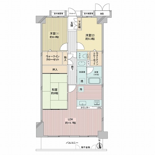サンヴェール伊丹行基町の間取図