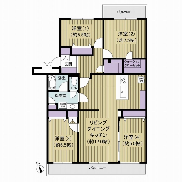 習志野七ツ台住宅２号棟の間取図