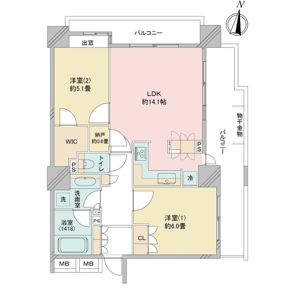 リビオタワー川口ミドリノの間取図