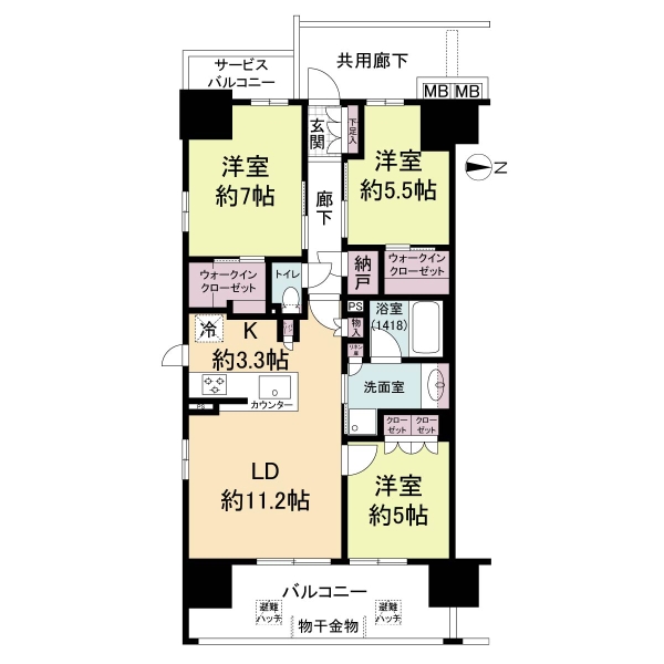 レーベン名古屋松重町グランドオーブの間取図