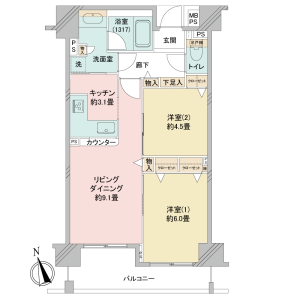 クリオレジダンス大森イーストの間取図
