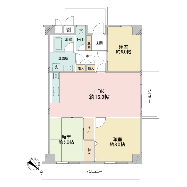 住吉川ハイツの間取図