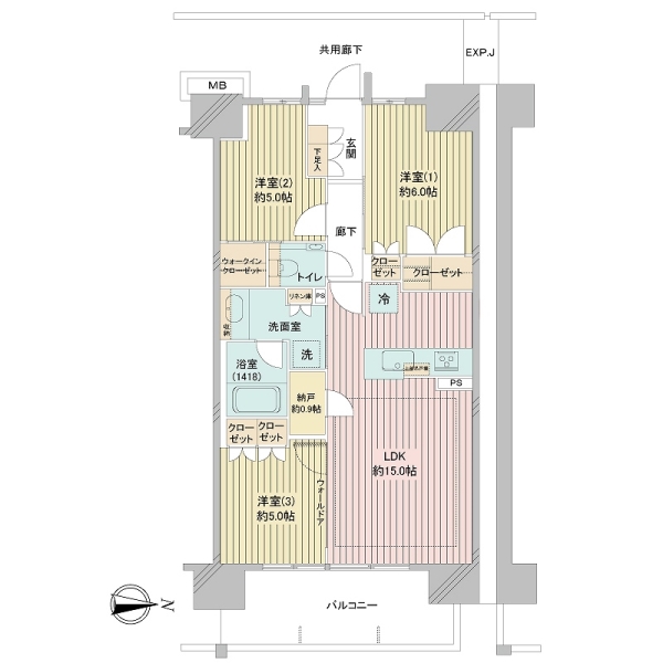 プレミスト湘南辻堂フォレストフェイスの間取図