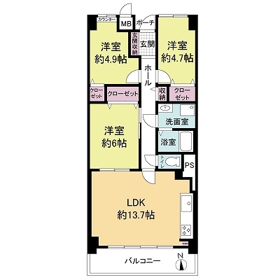 鶴見緑地第二コーポの間取図