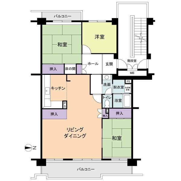 清新北ハイツ６号棟の間取図