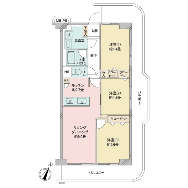 南六郷第２スカイハイツA棟の間取図