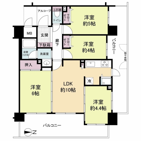ペルル京都南高倉通の間取図