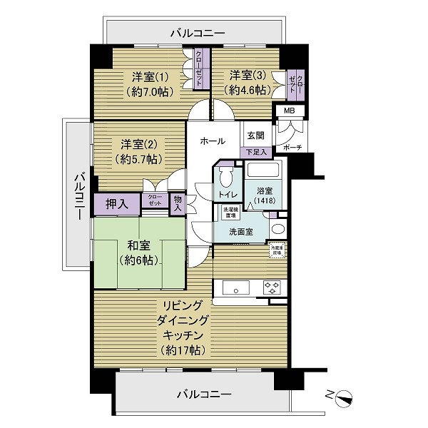 ソワール新檜尾台五号棟の間取図