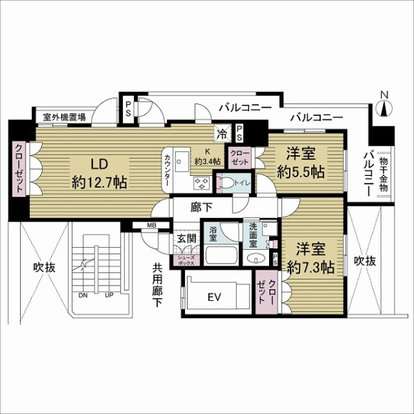 ネバーランド南堀江の間取図