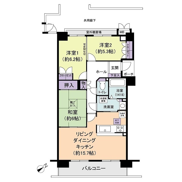 ソワール新檜尾台六号棟の間取図