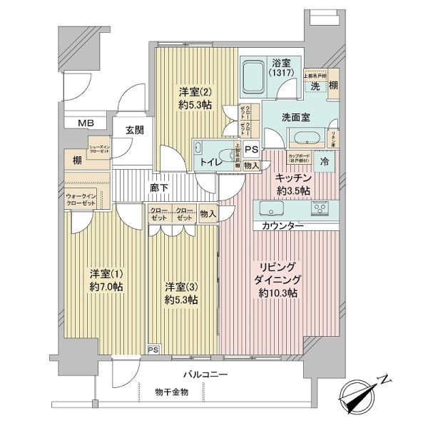 リビオ目黒リバーサウスの間取図