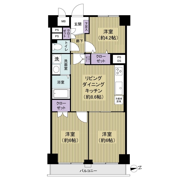 南阿佐谷ハイツの間取図