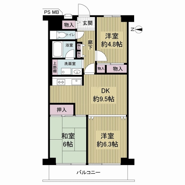 守口スカイハイツの間取図